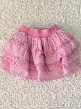 American Girl Love Shack Fancy ROSIE RUFFLES BILLIE SKIRT Pink Lace Tiered